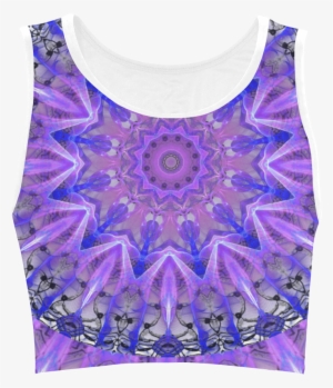 Abstract Plum Ice Crystal Palace Lattice Lace Women's - Crop Top