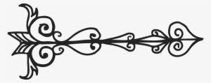Ornate Arrow Rubber Stamp - Ornate Black Wavy Border Transparent