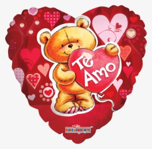 Oso Con Adornos Te Amo Jumbo - 18" Be My Valentine Bear Balloon - Mylar Balloons Foil
