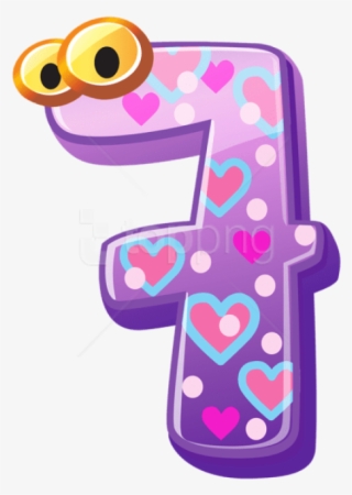 Free Png Download Cute Number Seven Clipart Png Photo - Individual Numbers 1 10