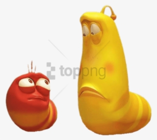 Download Larva Red And Yellow Looking Disappointed - Rubber Ducky