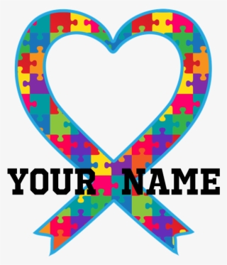 Autism Ribbon Heart Personalized Tote Bag