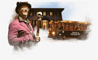 Savannah Ghost Tour Trolley And Cast Member - Snow