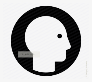 Vector Icon Of Male Profile Against Circle