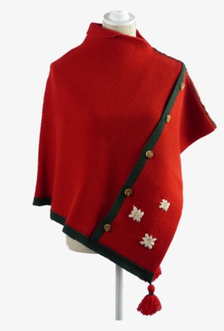 Poncho Helena By Helena Auernhammer Mantelet Red - Woolen