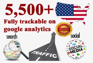 5500 Usa Web Traffics From Social Media Networks - Usa Flag