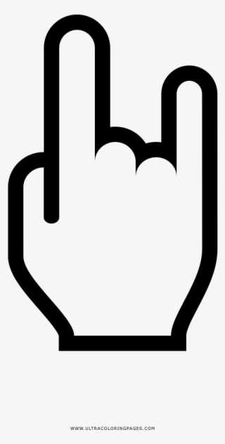 Heavy Metal Coloring Page - Transparent Hand Cursor Icon