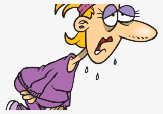 Cartoon Person Group Exercise Pencil And In - Tired From Working Out Cartoon