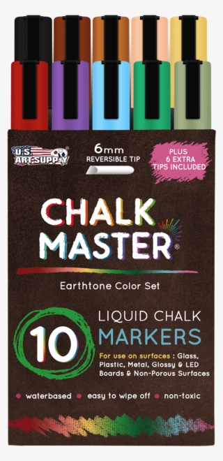 10 Earth Tone Liquid Chalk Marker Set - Liquid Chalk Markers