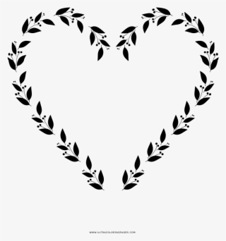 Heart Wreath Coloring Page - Heart