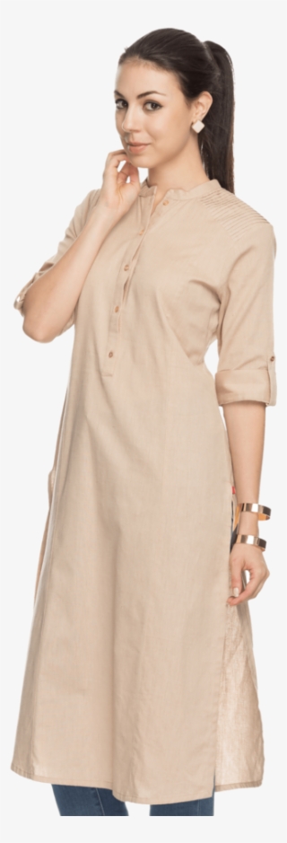 Womens Mandarin Collar Kurta - Day Dress