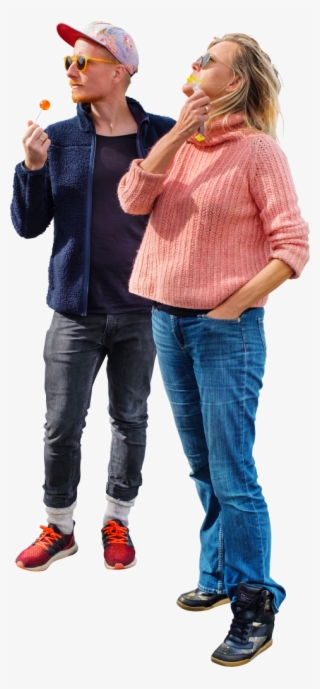 R And H Charging With Sunrays And Lollipops Before - People Standing And Eating Png