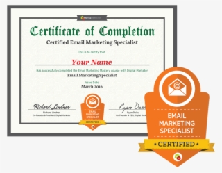 Email Marketing Specialist Badge - Certificate Of Completion Marketing Specialist