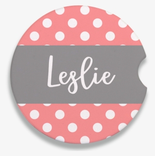 Polka Dot Sandstone Ceramic Car Coaster - Polka Dot