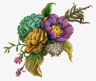 Flores Pintadas À Mão Combinações De Várias Png E Psd - Flower