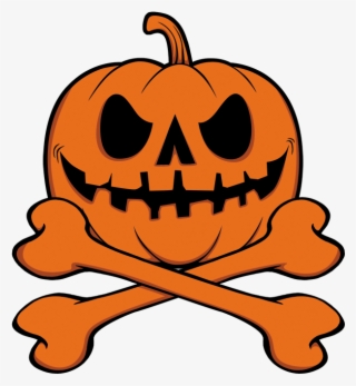 Pumpkin Skull And Crossbones - Jack-o'-lantern