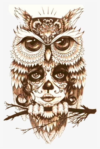 Body Owl Art Tattoo Mystic Drawing Clipart - Owl Tattoo Black And White