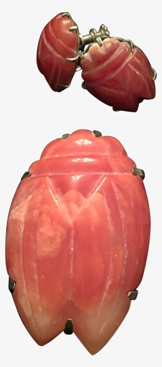 Vintage Pre Eagle Mexican Silver Rhodochrosite Scarab - Meat