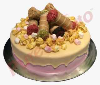 Cannoli Gelato Cake With Cluster White Choc Drip
