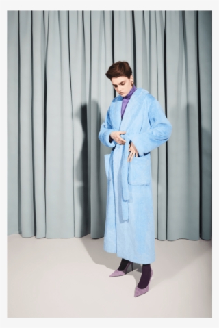 Blue Faux Fur Coat - Overcoat