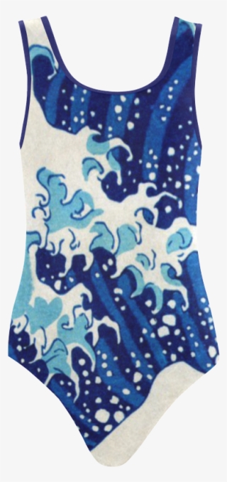 Great Wave Off Kanagawa Nature Art Vest One Piece Swimsuit - The Great Wave Off Kanagawa