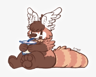 Wingy Enjoying His Bubble Tea - Cartoon