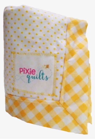 Baby Receiving Blanket Yellow Flannel Dots Gingham - Patchwork