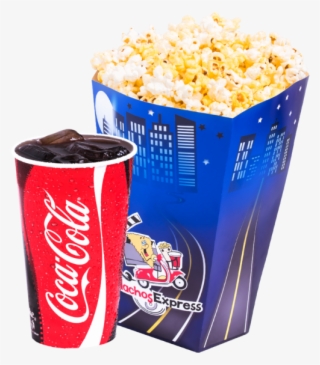 Popcorn Large Menu - Popcorn And Coca Cola Png
