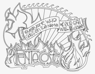 Pentecost Flames Coloring Page & Poster