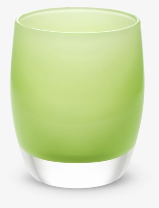Hand-blown Light Lime Green Glass Votive Candle Holder - Old Fashioned Glass