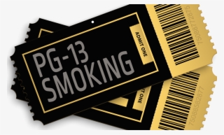 Movie Ticket Labeled "pg-13 Smoking" - Label