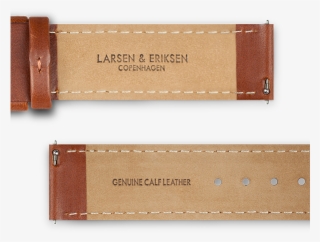 18mm Backside Of Brown Genuine Calf Leather Watch Strap - Watch Strap Logo