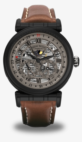 Black D - L - C - Stainless Steel 316l With Brown Leather - Watch