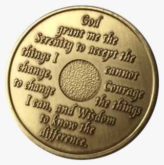 24 Hours Aa Medallion Bronze Alcoholics Anonymous Sobriety - Back Of Sobriety Coin