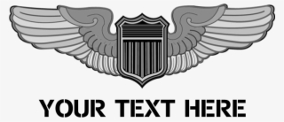 Personalized Pilot Wings Neck Tie - Air Force Navigator Badge