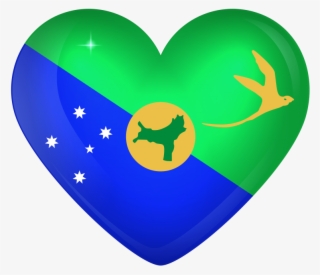 Christmas Island Large Heart Flag - Christmas Island Flag