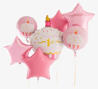 1st Birthday Pink Cupcake Bunch - Birthday