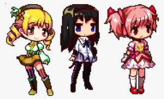 Three Anime Girls By Marilou82 - Anime Pixels