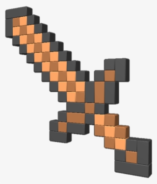 Pixelart Of “wooden Sword” From “minecraft” - Diamond Sword Pixel Art