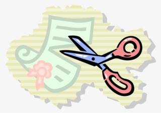 Vector Illustration Of Scissors Hand-operated Shearing - Illustration