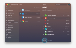 Clean Html Local Storage - Clean My Mac X