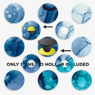 Blue Color Splash Skin Phone Holder - Crystal