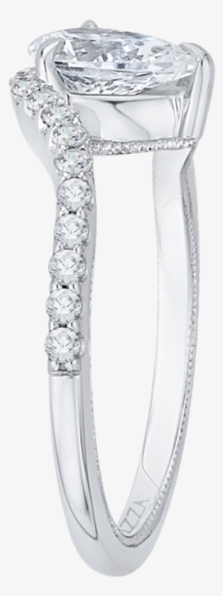14k White Gold Pear Diamond Promise Engagement Ring - Engagement Ring