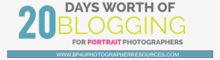 20 Days Of Blogging For Portrait Photographers - Help Portrait