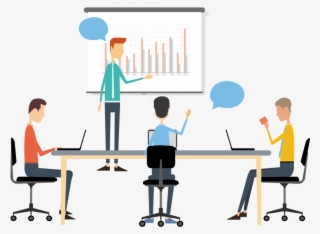 Clip Transparent Businessman Clipart Strong - Cartoon Conference Meeting