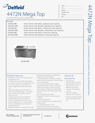 Download Spec Sheet - Delfield