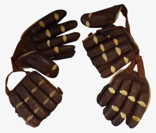 Cricket Batsman's Old Leather Gloves - Leather