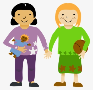 Friendship Two Guy Friend - Girls Holding Hands Clipart