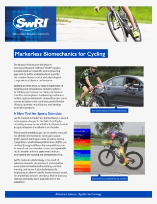 Markerless Biomechanics For Cycling Southwest Research - Hybrid Bicycle