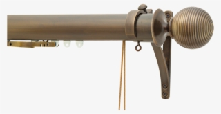 Antique Brass Corded Railway Curtain Pole With Ribbed - Antique Brass Curtain Pole